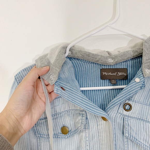 Michael Stars linen denim shirt jacket - Picture 6 of 8